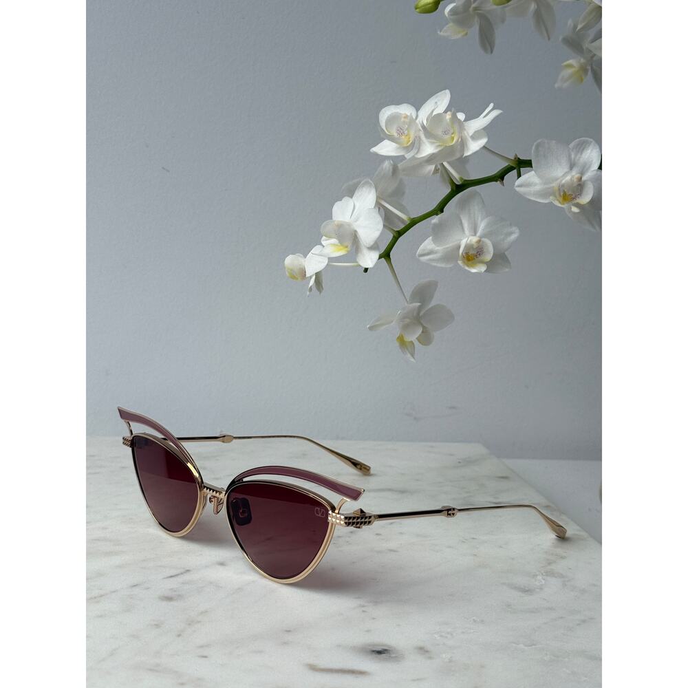 NEW Valentino V-Glassliner VLS118-C Gold Cat Eye Sunglasses - Picture 5 of 10